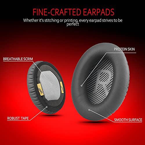 Image of Premium Ear Pad Replacement for Bose Headphones Earpads, Compatible with Bose QuietComfort 35 ii /QC35 /QC25 /QC2 /QC15 /Ae2 /Ae2i /Ae2w /SoundTrue & SoundLink, by Krone Kalpasmos - Dark Grey