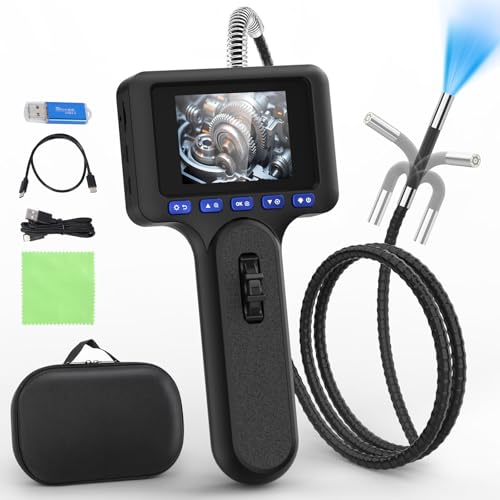 Cámara endoscópica con luz, pantalla de pantalla de 2,8 pulgadas, 6,25 mm HD, endoscopio para coche, cámara de inspección con 3 niveles de control de luz LED, cámara impermeable lP67 para Android e