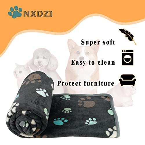 New Dog Blankets For Large Dogs, 3 Pack Dog Blanket Washable, Fuzzy Soft Pet Blanket Throw Cover For Kennel Crate Bed, Cute Paw Pattern,Waterproof Cat Blanket, Blankets For Dogs 41" X 31" #TOP6