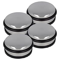 Westcott Türstopper aus Edelstahl 4 Stück | Runder Türstopper mit 1,2kg Eigengewicht | Türschonender Gummiring | Extra rutschfeste Unterseite | ⌀ 10cm, Höhe 4cm | Stabil bei Durchzug | E-19001 00