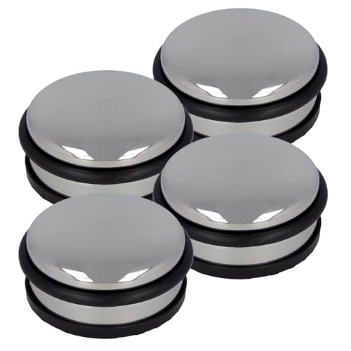 Westcott Türstopper aus Edelstahl 4 Stück | Runder Türstopper mit 1 2kg Eigengewicht | Türschonender Gummiring | Extra rutschfeste Unterseite | 10cm Höhe 4cm | Stabil bei Durchzug | E-19001 00