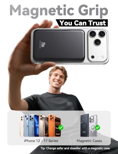 Image of Magnetic Portable Charger 10000mAh, Fast Charging MagSafe Battery Pack