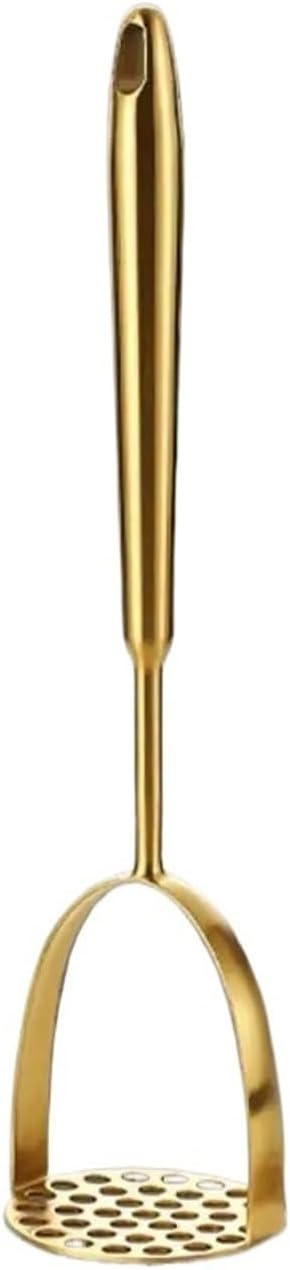 Stainless Steel Manual Potato Masher – Press for Pumpkin, Vegetables & Fruits, Gold Kitchen Gadget(2)