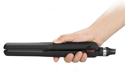 Miniatura 6 de Plancha plana 2 en 1 de doble voltaje y peinador, placas de cerámica de queratina de 1.25 pulgadas de ancho, apagado automático, calentamiento