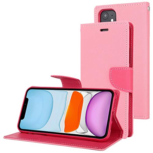 Coque iPhone 11 cuir Rose Mercury avec porte-carte pour simplifier vos sorties