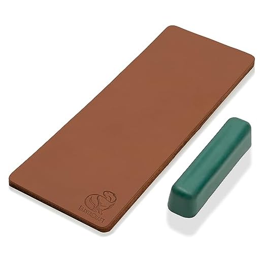 BeaverCraft Stropping Leather Strop for Knife Sharpening Strop LS2P1 - Knife Stropping Kit 3 x 8 IN - Knives Sharpener with Honing Strop Polishing Compound Set - Double Sided