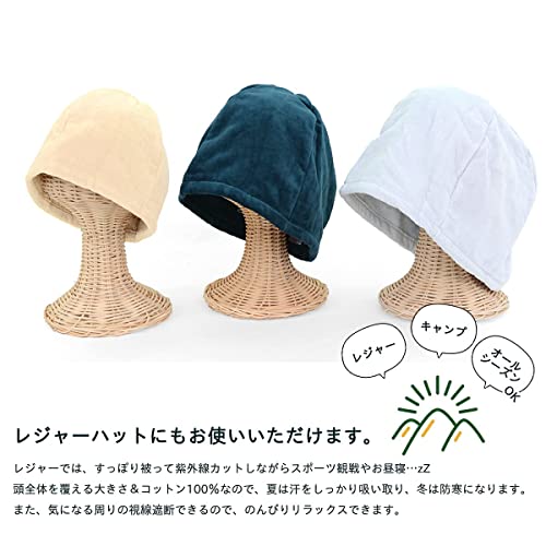 [Lulu&berry] サウナハット 今治タオル 認定 サウナ タオル 帽子 今治 大きめ キャップ 日本製 メンズ レディース 洗える サウナグッズ 綿100% コットン のぼせ防止 髪の傷み防止 パイル カーキ Mサイズ 9枚目