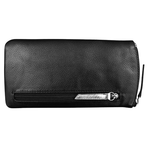 Image of ili New York Smooth Leather Soft Eyeglass Case, Zip Closure with RFID Blocking Lining, Travel-Friendly in Vibrant Colors