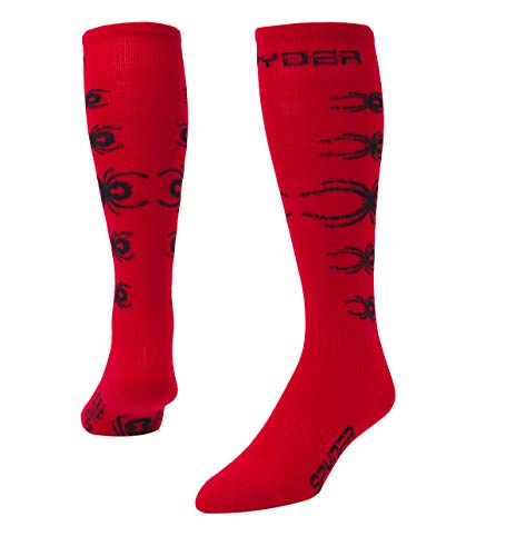 Image of Spyder Boys' Bug Out Socks, Red/Black, X-Small