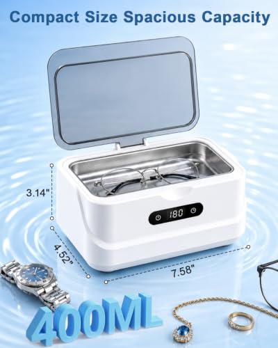 EXTAFIY Ultrasonic Jewelry Cleaner 48KHz Ultra Sonic Cleaning Machine - image 4