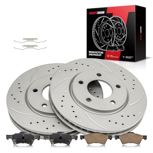 Torchbeam Brake Rotors and Pads Kit Fit Dodge, Chrysler, Grand Caravan, Town & Country, Caravan, Voyager, 11.06in Rotors, 53004+D857 Brake Kit, Front Brakes and Rotors