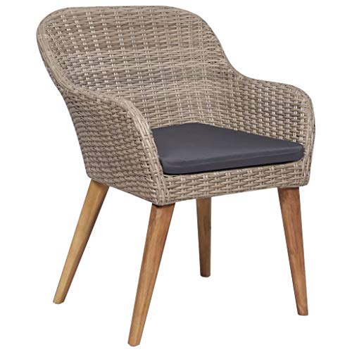 Kangmusi 3067921 - Juego de comedor para jardín (9 piezas), color marrón