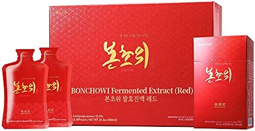 BONCHOWI Fermented Extract (Red), Korea Health Food, Cordyceps Extract, Sweet Liquid, Daily, 30 Packs, Supplement, take 1 Packet Daily