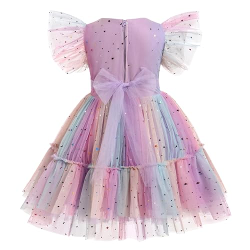Kids Girls Birthday Heart Star Glitters Princess Party Tulle Dress Cake Smash Party Pageant Clothes3