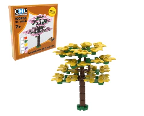 CMC imports 100254 Großer Laubbaum mit Blüten 54 teiliger Bausatz Klemmbausteine (513 - Gelb)