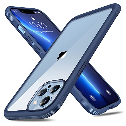 Image of Miracase Compatible with iPhone 13 Pro Max Case Navy Blue, Anti-Yellowing Shockproof Phone Clear Case, Premium Hybrid Protective Bumper Case Fit for iPhone 13 Pro Max