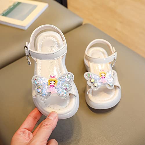 sfdgfhyf Baby Princess Shoes Summer Girls Flat Bottom Soft Breathable Comfortable Buckle Rhinestone Bow Cartoon Sandals4