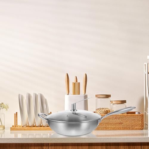 Wok de acero inoxidable con tapa 32 cm miniatura 7