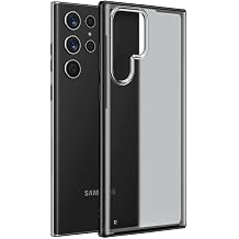 Elfia Samsung Galaxy S22 Ultra ile Uyumlu K eleri Darbe Korumal  Airbag Arka K s m Buzlu Tarz K l f, Volks Siyah