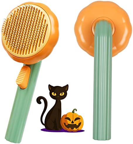 Cat Brush Dog Brush, Smooth Stainless Steel Cat Brush for Long Hair and Short Hair, Clean Pet Hair from the Brush with One Button, Cat Brush Fur Short Hair