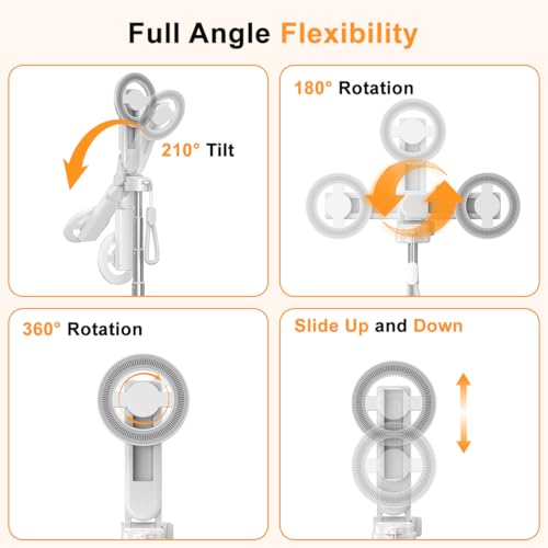 Image of Upgrated 5-in-1 Magnetic Selfie Stick with Remote for Cell Phone 360 Rotation.Can Transforms into Mini Tripod /Camera Grip /Handheld Stabilizer /Phone Stand.Extend to 25 inches