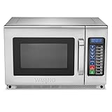 Waring Commercial WMO120 Heavy Duty Microwave Oven, 1.2 Cubic Feet, 10 Programmable Memory Settings, 5 Power Levels, Stainless Steel Construction, 208/230V, 1800W Dual Magnetrons, 6-15 Phase Plug