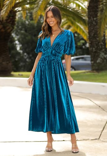 Image of Maxigerui Women's Velvet Maxi Dress Formal Dresses for Wedding Guest Dress