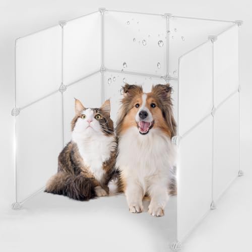 Enclosure Splash Guard Xxl 27.9l &times; 27.9w X 31.5h Inch, Light Weight Plastic Sheets Easy Clean (white)