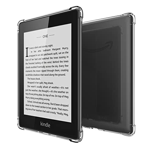 LaoShuSheng Clear Case for Kindle Paperwhite 5th/6th/7th (2012-2017 Released - Model No:EY21 & DP75SDI) - Ultra-Thin Lightweight Transparent Silicone Flexible Soft Back Cover (Clear)