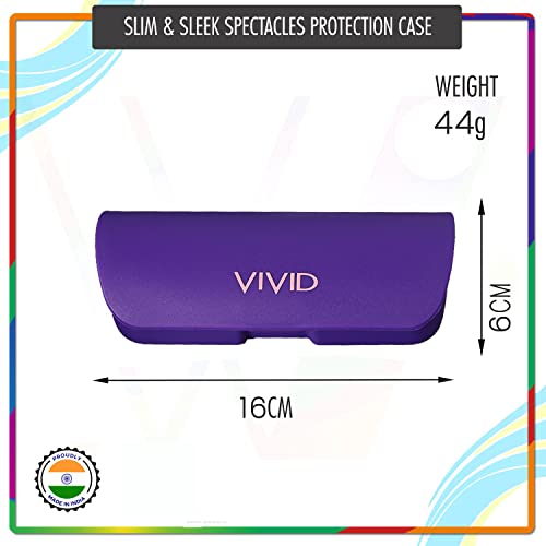 Image of VIVID Vision Unisex Adult Lightweight Eyewear Specs Case Cover | Protect Eye Glasses | Plastic | Spectacles | Cases | AP - 376 | Purple