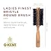 Kent LBR2 Finest Hair Brushes for Women Blow Dry Brush Made of Beechwood -Spiral Radial Boar Bristle Hairbrush for Short or Shaped Hair - Royal Salon Style Straightening Pure Wood Brush from Kent