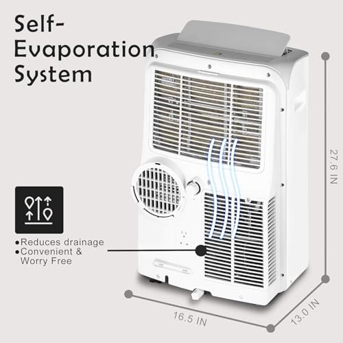 Image of EUHOMY 10,000 BTU Portable Air Conditioner Dehumidifier, Portable Ac Unit With Remote Control, Floor Air Conditioner With Window Installation Kit For Room, Office, Dorm, Bedroom, White