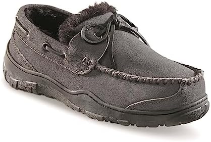 Guide Gear Suede Leather Moccasins for Men, Bedroom House Slippers, Indoor and Outdoor Shoes | Image 1
