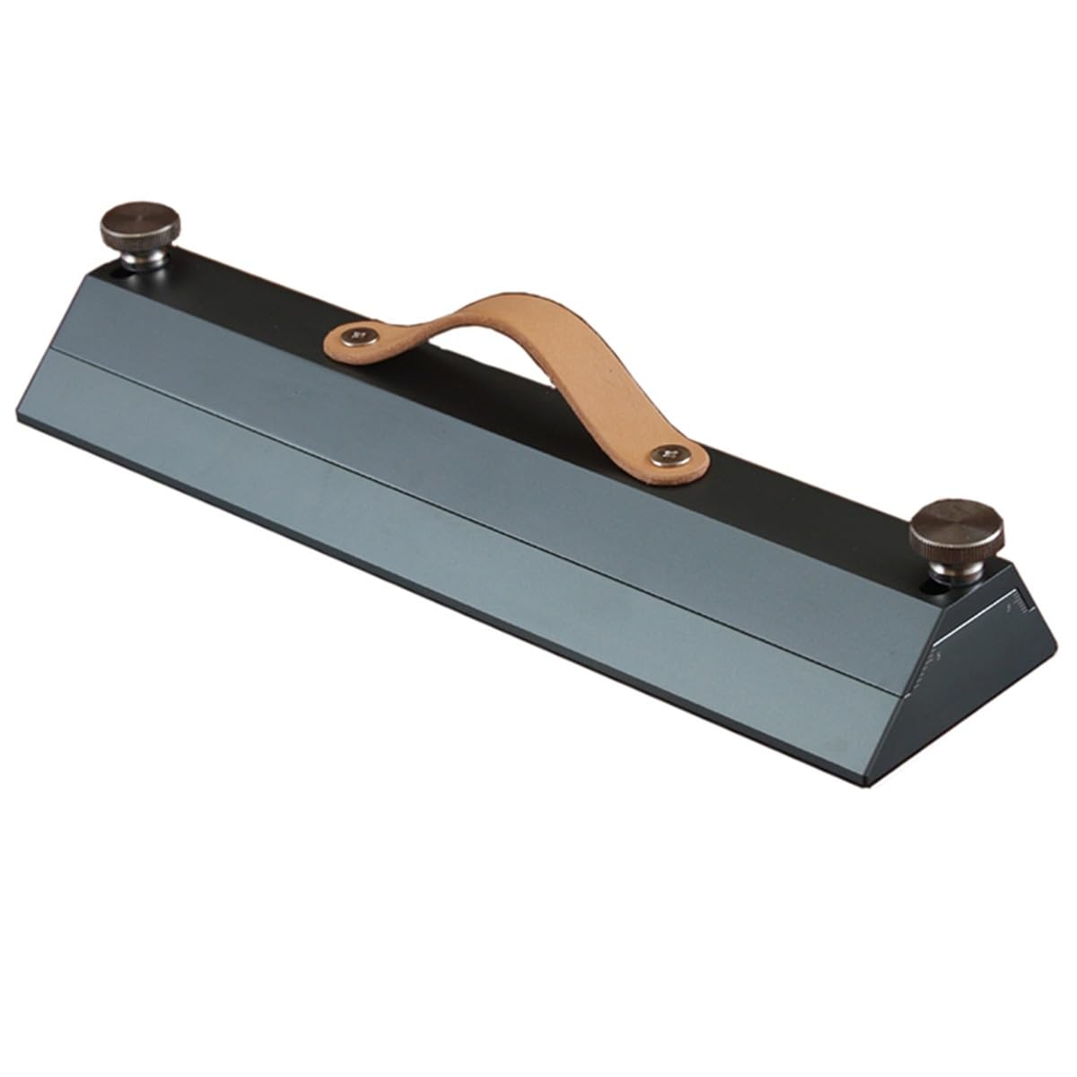 Herramienta de posicionamiento de corte de cuero, hecha a mano, aleación de aluminio, ángulo de 45°/60°, mango de tornillo ajustable para un corte preciso de cuero