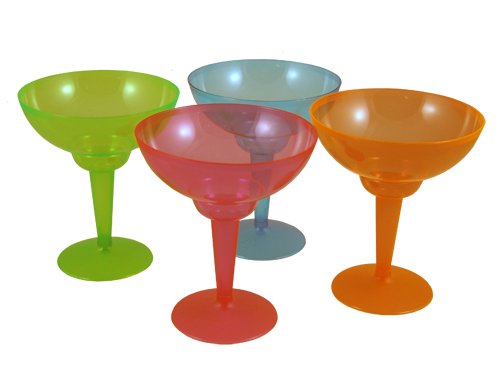 Plastic Margarita Glasses - Neon Pink