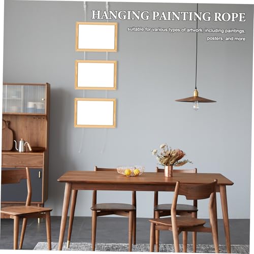 Image of Angoily 2pcs Adjustable Picture Hanging Wire System Heavy Duty Art Display Hardware for Paintings Photos and Posters Easy Installation Picture Rail Silver
