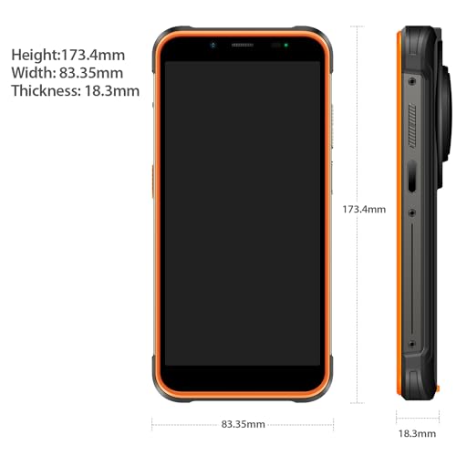 Ulefone Power Armor 16S Rugged Phones, 16+128GB, 50MP+8MP Camera, 9600mAh, 122dB Speaker, 5.93” Screen, Android 13, 3-Card Slot, NFC/GPS, Dual 4G LTE Unlocked Smartphone (Orange)