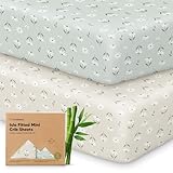 Pack and Play Sheets Fitted - 2-Pack Mini Crib Sheets for Pack N Play...