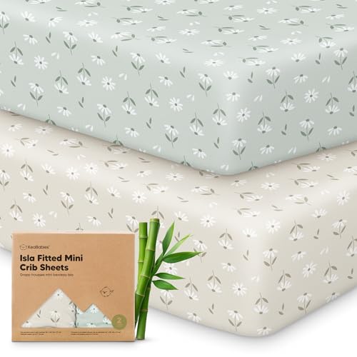Pack and Play Sheets Fitted - 2-Pack Mini Crib Sheets for