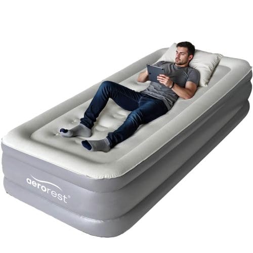 AeroRest Colchón de aire Supreme Plush XL para 1 persona | 210 cm de longitud | Con bomba eléctrica incorporada