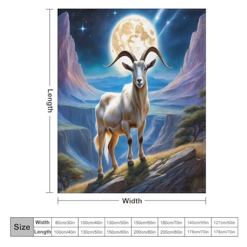 Couverture polaire chèvre 100x130cm contre les nuits fraîches
