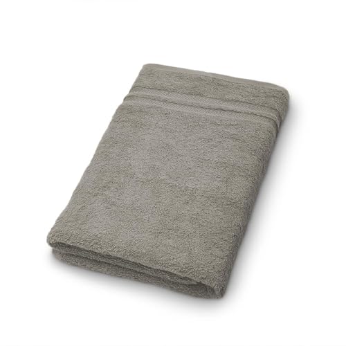 Image of Welspun 100% Cotton Quick Dry Bath Towel | High Absorbency Super Soft, Fast Drying Towels for Bath | 380 GSM Large Size 1 Piece Bath Towel for Men and Women | Sized 70cm X 150cm, Grey