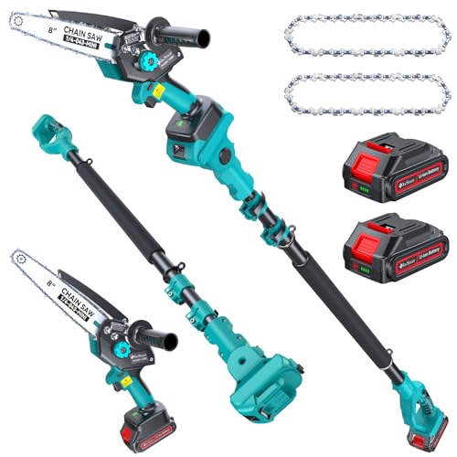 8' Electric Tree Saw for Prunning High Branches,Brushless Mini Chainsaw Cordless with Extension Pole...