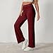 Shusuen Womens Wide Leg Lounge Pants Ribbed Knit Casual Loose Fit High Waisted Pants Baggy Thermal Stretchy Soft Sweater Pant（Wine,Medium）