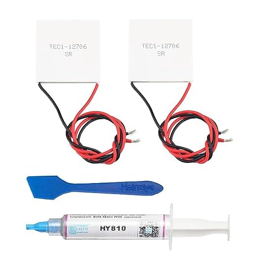 2 piezas TEC1-12706 Módulo enfriador Peltier Tabletas de refrigeración semiconductoras con kit de enfriador termoeléctrico con disipador térmico de pasta térmica de 5 g