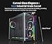 MONTECH King 95 PRO Dual-Chamber ATX Mid-Tower PC Gaming Case, High-Airflow, Toolless Panels, Sturdy Curved Tempered Glass Front, 6 ARGB PWM Fan Pre-Installed with Fan Hub, Black