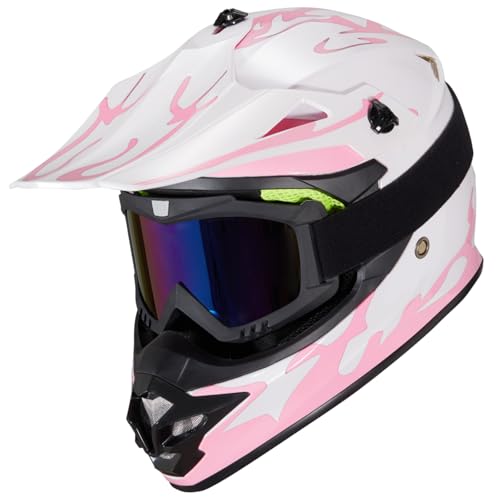 Image of Youth Kids Dirt Bike Helmet for Boys & Girls,F001 Full Face Motorcycle Helmet for Off-Road ATV Street Riding Four Wheeler Mountain Bike with Goggles Gloves,DOT Approved