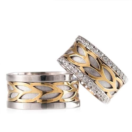 Silberne Ehering-Sets, 925er-Sterlingsilber, passendes Paar-Ehering-Set, personalisiertes Silber-Ehering-Set für Mann und Frau