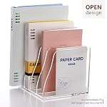 YUXUN Clear Acrylic File Folder Holder - 4 Vertical Compartments - Image 3