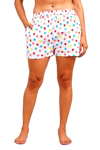 Image of Women's and Girls Cotton Printed Relaxed Night Suit Set of Top & Shorts Set II Sleepwear Set